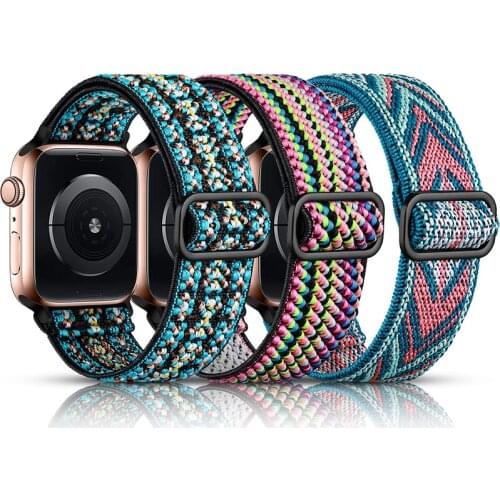 Nylon Strap for Apple watch band 44mm 40mm 42mm 38mm smartwatch wristband belt loop bracelet iWatch band 5 3 4 2 1 se 6 band