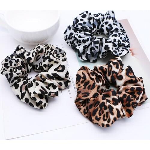 New arrival Fashion women Leopard Hair bands cute animal pattern hair scrunchies girls hair Tie Accessories Ponytail Holder