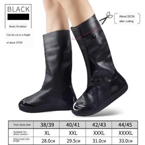 Rain Shoe Covers High Tube Waterproof Overshoe Waterproof Rainy Day Snow-Proof Day Thick Non-Slip Wear-Resistant