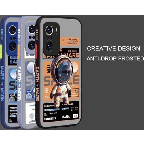 Luxury Astronaut Camera Protection Shockproof Cover For Xiaomi Redmi K40 Liquid Silicone TPU Bumper Case