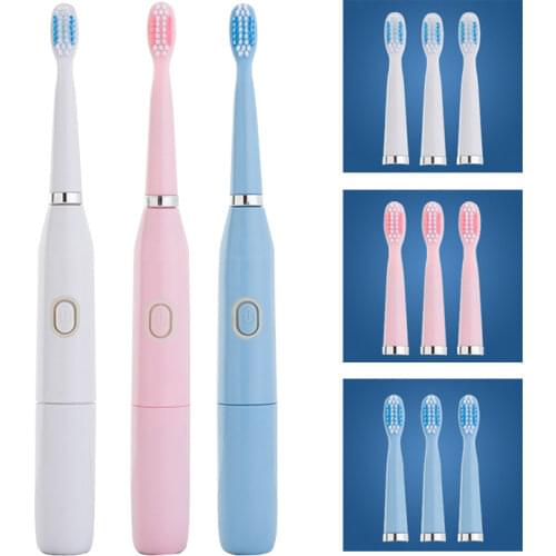 Ultrasonic Electric Toothbrush With 4PCS Replacement Brush Heads 32000 High Frequency Sonic Vibration IPX7 Waterproof Toothbrush
