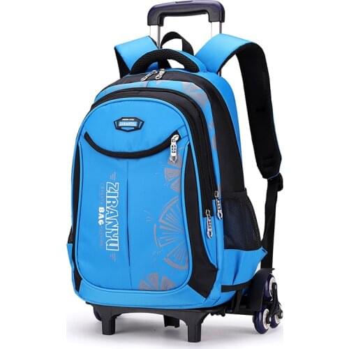 High Quality School Backpack Trolley Backpack With Wheels Children School Bags For Teenage Boys Girls Luggage Bag Kid Bags