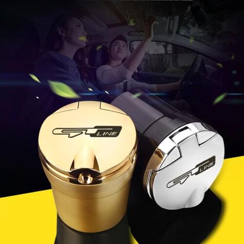 Led Lights Car Ashtray With Creative Cover Personality Case Multi-function Interior Car Accessories For kia rio 3 4 5 gtline