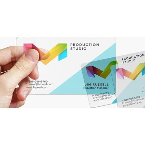 200/500sheets Custom Printing Transparent PVC Plastic Business Cards Waterproof Calling Visiting Card for One Design