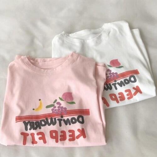 Sweet Style Woman Tshirt Top Japan Print Short Sleeve Round Neck Summer Tops Cotton Spandex Woman T shirts