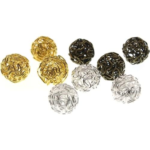 10pcs Fashion Hollow Out Balls Silver Gold Color Dangle Earrings Beads Drops For Women Jewelry DIY Material Findings Z587