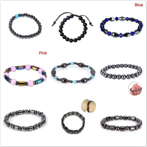 10 Style Fashion Slimming Weight Loss Round Black Stone Magnetic Therapy Bracelet Health Care Adjustable Luxury Bracelet