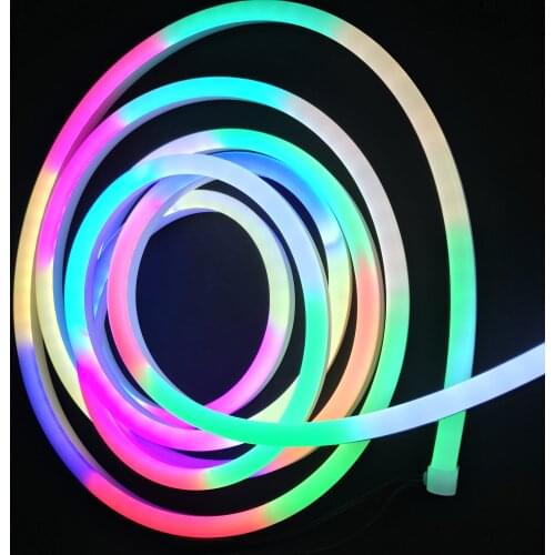 12mm*25mmm size,5m DC12V WS2811 60LEDs/m(20pixes/m) LED smart pixel neon strip;flexible;IP67 rated;13.5mm pigtials