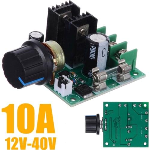 12V-40V 10A Auto PWM DC Motor Speed Controller Regulator Governor with Knob Switch Volt Regulator Dimmer Board Module