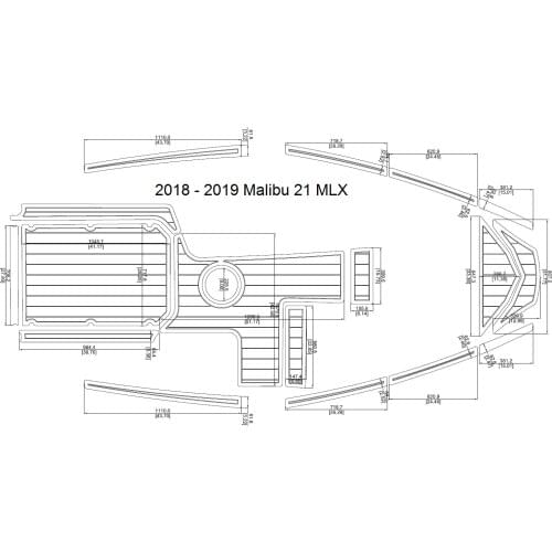 2018 - 2019 Malibu 21 MLX Cockpit Pad Boat EVA Teak Decking 1/4" 6mm