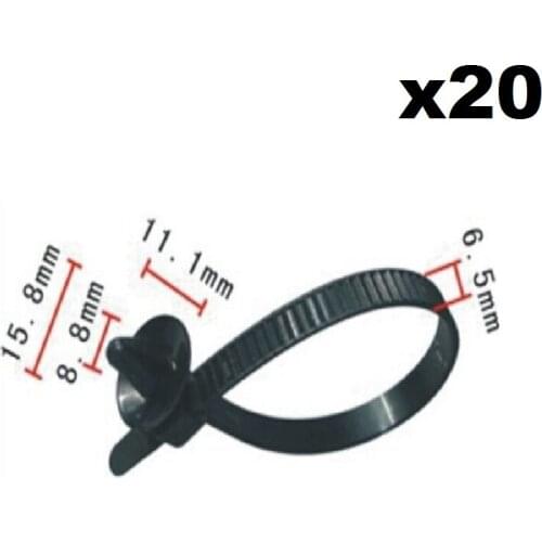 20x Push Mount Wire Ties Releasable Nylon Cable Strap For Honda / Nylon Retainer Clip Brand New