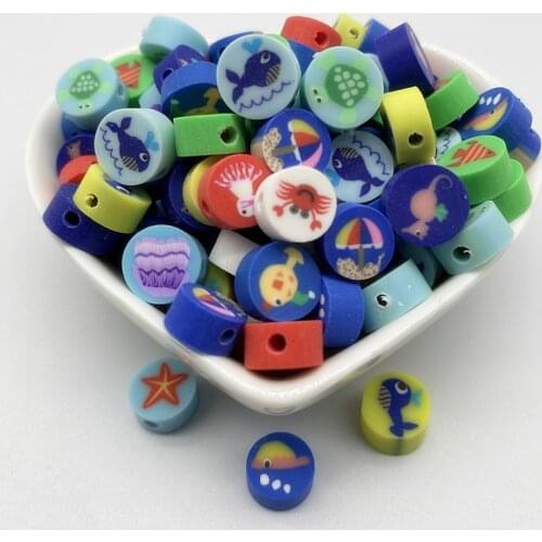 30pcs/Lot 10mm Mixed Colors LOVE Shape Clay Spacer Beads Polymer Clay Beads For Jewelry Making DIY Handmade Accessories #38