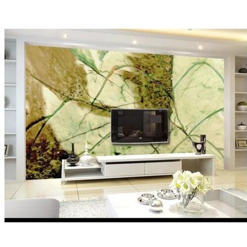 3d wallpaper 3d tv murals non-woven Jade carving landscape painting spring landscape painting TV setting wall marble wallpaper