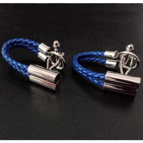 Free shipping, brand new blue cowhide rope cufflinks fashion mens shirt cuff senior designer exclusive design shirt button