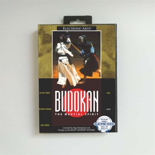 Budokan - USA Cover With Retail Box 16 Bit MD Game Card for Sega Megadrive Genesis Video Game Console