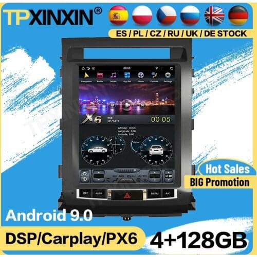 Carplay Tesla 128G Radio Control Android For Toyota Land 2008 2009 2010 2011 2012 2013 2014 2015 GPS Player Auto Audio Head Unit