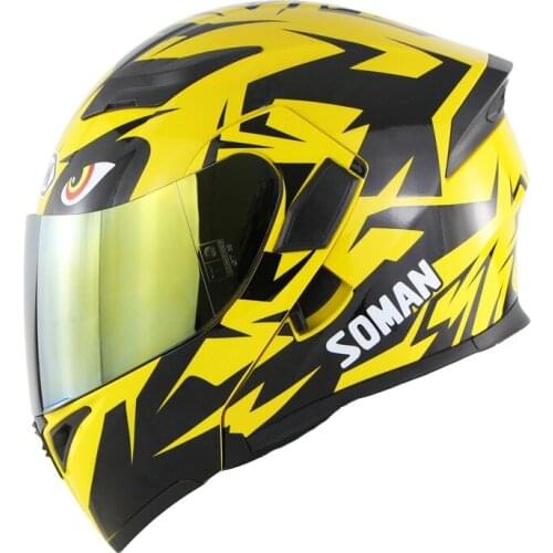 Racing Motocross Motorcycle Unisex Dual Lens Double Visor Full Face Flip Up Cascos Para Moto Dirt Bike Helmet DOT ECE