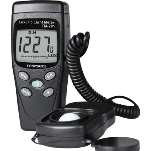 TM-201 Digital Illumination Meter Illuminance Brightness Flashlight Measuring Fixture Includes all Visible Range