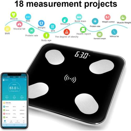 Bluetooth Body Fat Scale Electronic Smart Scale Scales Bathroom LED Digital Body Weight Scale Balance Body Composition Analyzer