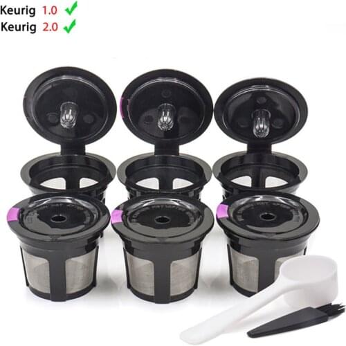 3Pcs/4pcs/6pcsset Coffee Pod Filters Compatible Keurig 1.0&2.0 K Cup Coffee system Reusable Coffee Filter With A Coffee Spoo