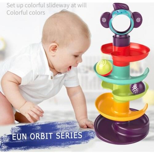 Baby Rolling Ball Bell Toy Stack Tower Puzzle Toy Kid Rattles 1-4 Years Old Child Newborn Early Educations Learning Stacking Toy