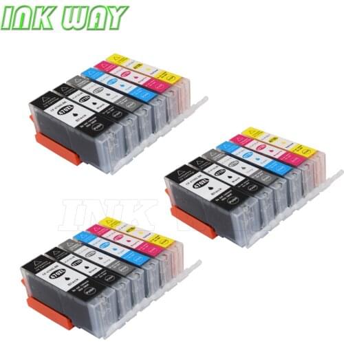 INK WAY 18PCS 6 COLORS PGI470 CLI471 Ink Cartridge pgi 470 for canon MG7740 printer pgi-470 with chips and ink