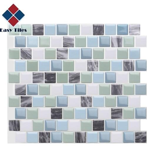 EasyTiles 3D Mosaic Backsplash Sticker Waterproof Vinyl Wallpaper Resit Heat Peel And Stick Tiles For Kitchen Bathroom 1 piece