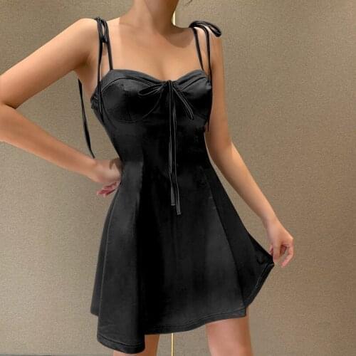 Summer Elegant Satin Party Dress Women Sleeveless Slim Mini Sundress Sexy Backless Cocktail Party Club Dresses Robe