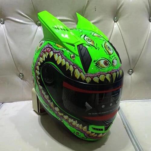 Free shipping winter season full face motorcycle green helmet high quality capacete casque men and women unisex ECE approved