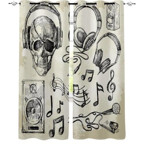 Music Gimmick Window Treatments Curtains Valance Window Blinds Bedroom Indoor Window Curtain Panels Party Decoration Kids Room