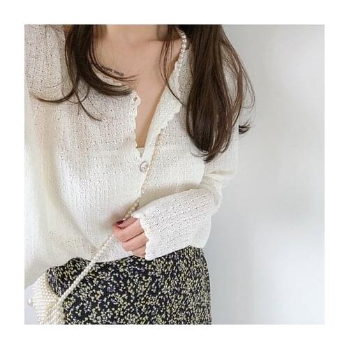 New Embroidery Transparent Womens Blouses Summer Tops Femme Casual Women Shirt Long Sleeve Girls Blouse New Blusas