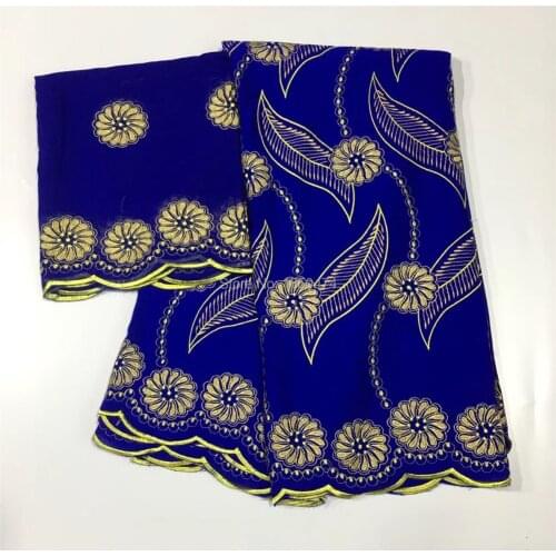 Wholesale African Lace Fabric 2019 High Quality Lace Blue Brocade Fabric Swiss Voile Lace In Switzerland For Women 5+2Yard/Lot