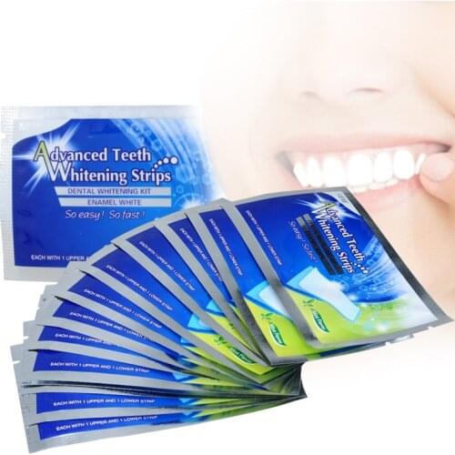 Teeth Whitening Strips Stain Removal White Gel Tooth Kit Oral Hygiene Care Clean Strip Bleaching Tools