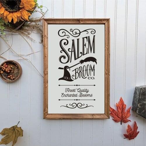 Salem Broom Co Sign Canvas Art Poster Prints Great for Halloween Rustic Home Modern Farmhouse Decoration Canvas Painting