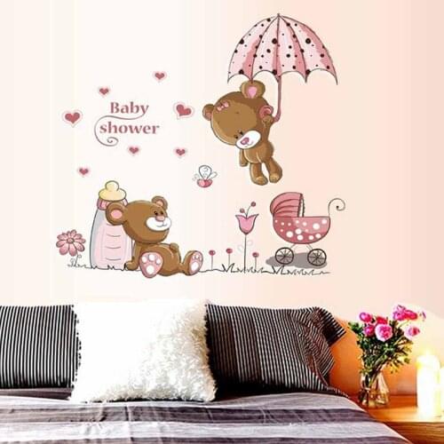 PVC Cute Bear Art Mural Wall Stickers Vinyl Nursery Kids Baby Child Room Home Decor