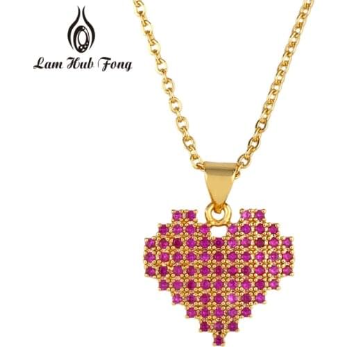 Adjustable Heart Necklaces Pendants Inlaid Colorful Zirconia Temperament Clavicle Necklaces Fashion Jewelry Gifts for Women 2021
