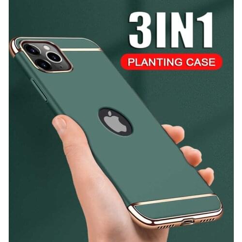 Luxury Shockproof Plating Phone Case For iPhone 11 12 Pro Max iphone 12 Mini 11 Matte 3 in 1 Bumper Full Protective Back Cover