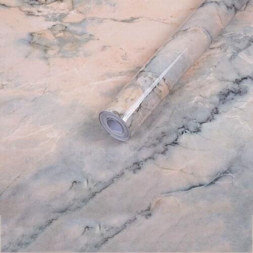 GLOW4U Self-adhesive Marble Contact Paper Wallpaper for Kitchen Cabinets Counter Top Table Waterproof and Removable