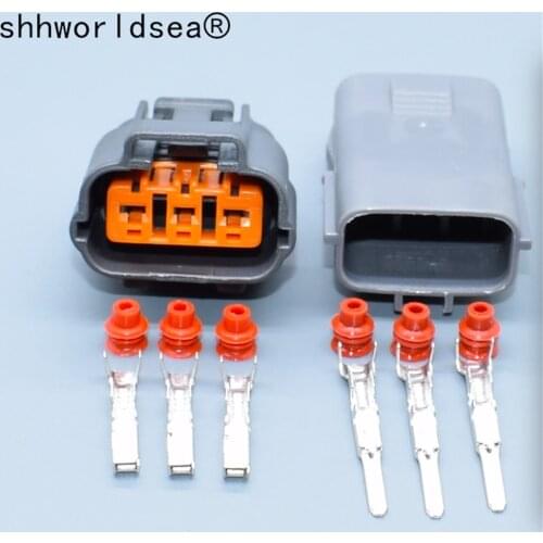 Shhworldsea 2.2mm 3Pin Female Waterproof Cable plug For Nissan Mazda RX8 Ignition Coil connector 6195-0009