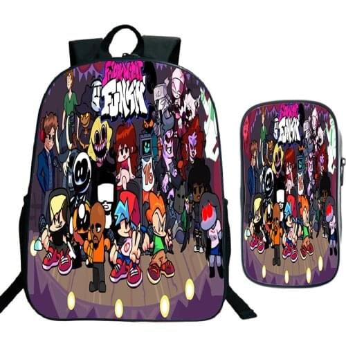 Cartoon Game Friday Night Funkin 3d Print School Backpacks With Pen Bag Teenager Knapsack Travel Rucksack Boys Girls Book Bags
