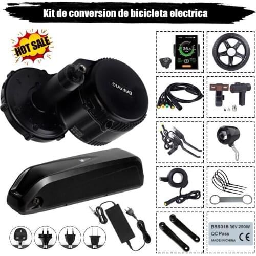 36V 350W Bafang BBS01B Mid Drive Motor Electric Bike Conversion Kit with 13Ah/17.5Ah Bicycle Battery