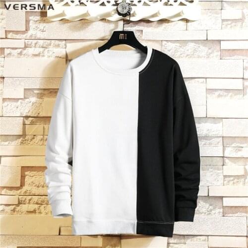 VERSMA Korean Harajuku Vintage Stitch Hoodie Sweatshirt Men Women Streetwear Tracksuit BF Sweatshirts For Couples Friends Teens