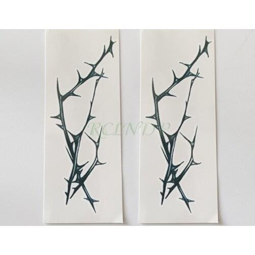 Waterproof Temporary Tattoo Sticker Thorny Rose Black Branch Design Fake Tatto Flash Tatoo Arm Hand Body Art for Women Men