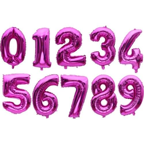 1 PCS 16 32inch Number Balloon Black Champagne Rose Red Number Aluminium Foil Balloons Baby Shower Happy Birthday Party Wedding