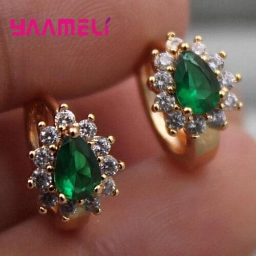 Women Luxury Style Waterdrop Earrings For Wedding/Engagement Party Jewelry 925 Sterling Silver Clear Crystals Paved Earring