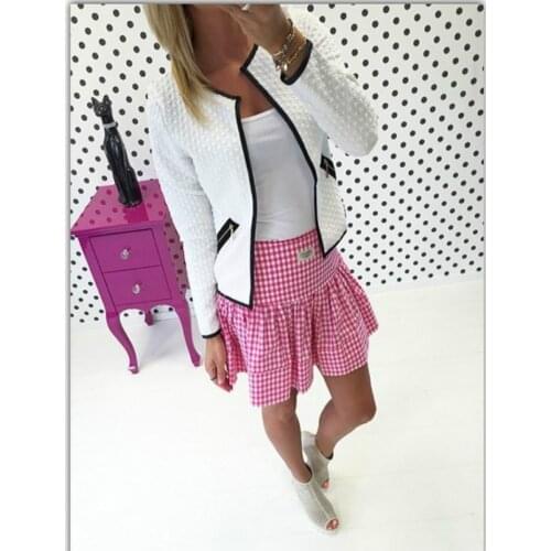 New Women Coat Jacket Casual Long Sleeve Cardigan Fashion White Black Short Jackets Zipper Suit Slim Outerwears