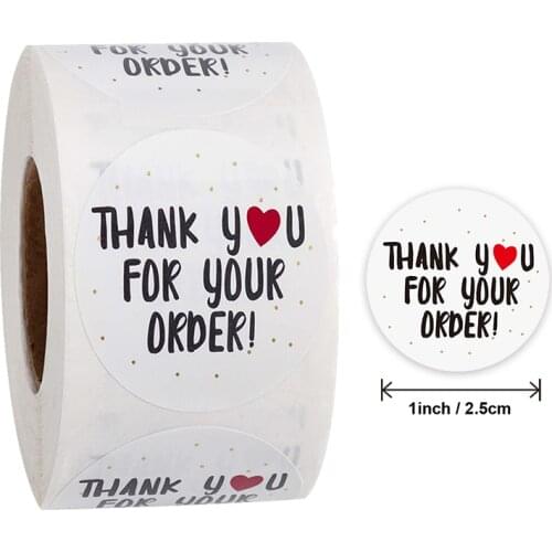 100-500pcs/roll Round Floral Thank You Stickers Scrapbooking For Package Seal Labels Custom Sticker Decoration Wedding Sticker