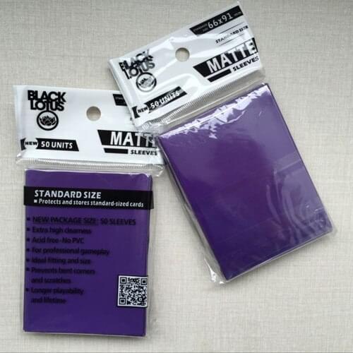 100 PCS/LOT Purple Matte Sleeves, Protector for Trading Cards MTG Cards Cover Pkm/YGO/MTG CARDS Matte Sleeves 66x91mm