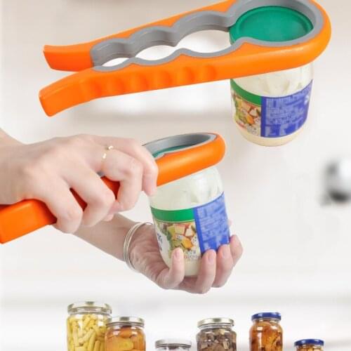 1Pc Lid Screw Jam Bottle Opener 4 In1 Can Opener Manual Twist Cap Bottle Launcher Opener Non-slip Kitchen Suppliles