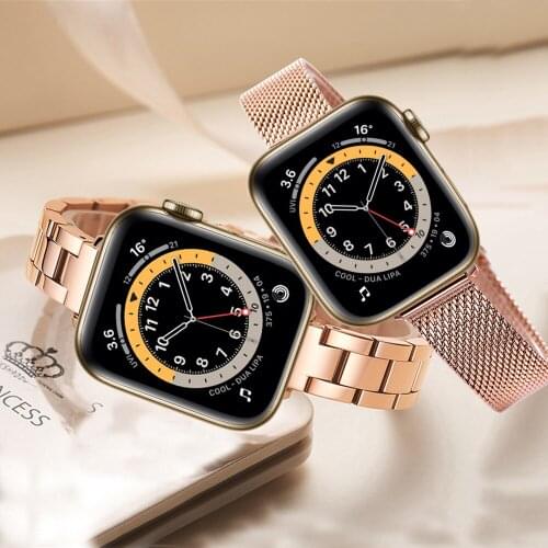 2 thin bands for apple watch strap 44mm 40mm 42mm 38mm Milanese loop for iwatch SE 6 5 4 3 band slim stainless steel bracelet